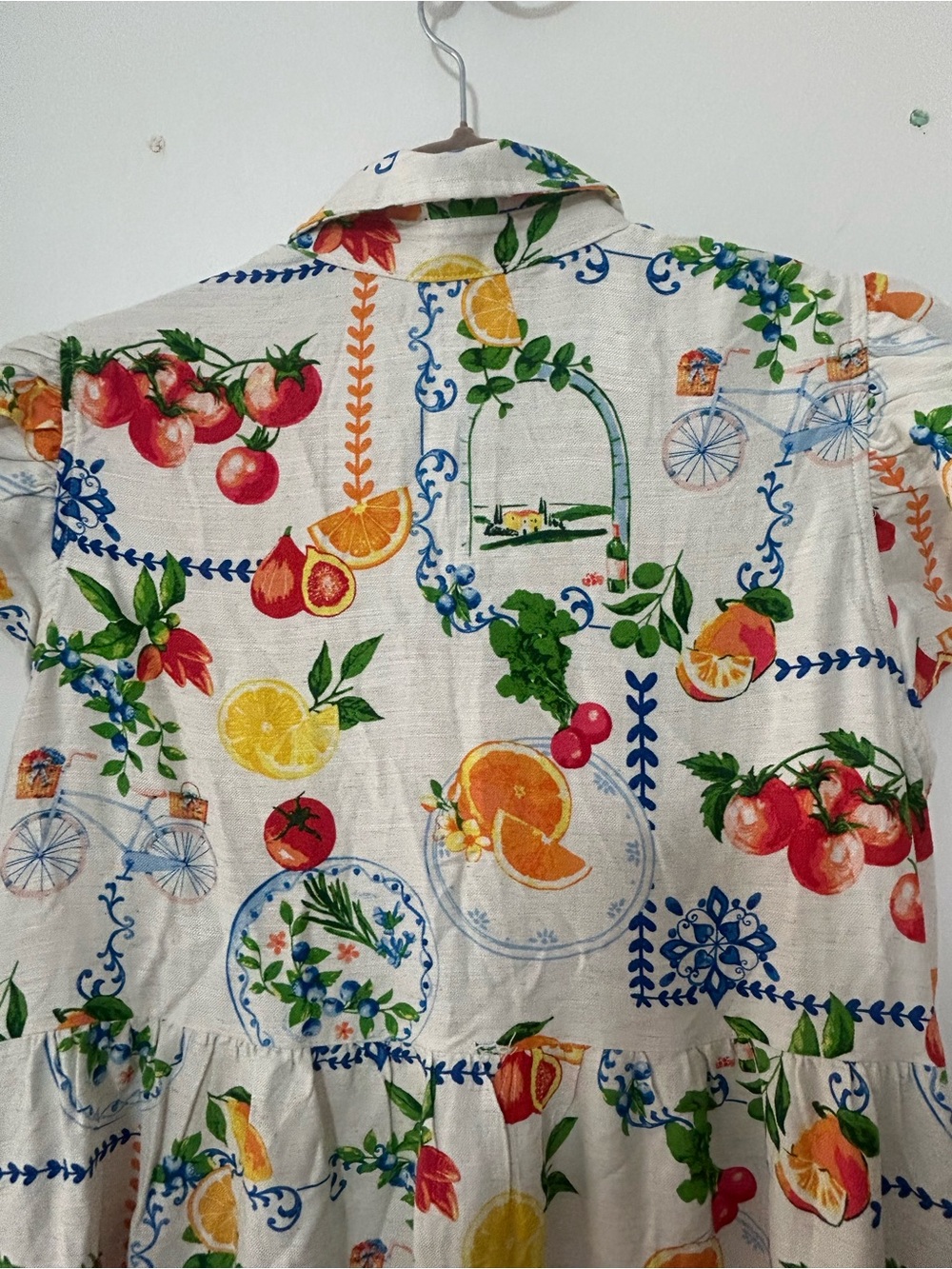 Jane and Delancey White Midi Dress with Multicolor Fruit & Floral Print - Picture 4 of 6